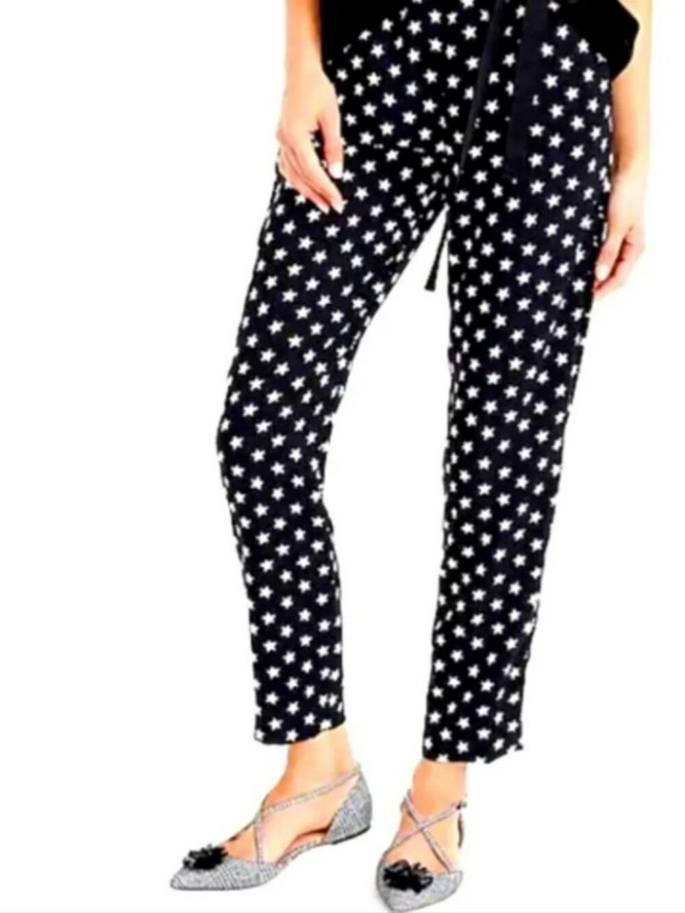 J. Crew Star Print Crepe Ankle Pants